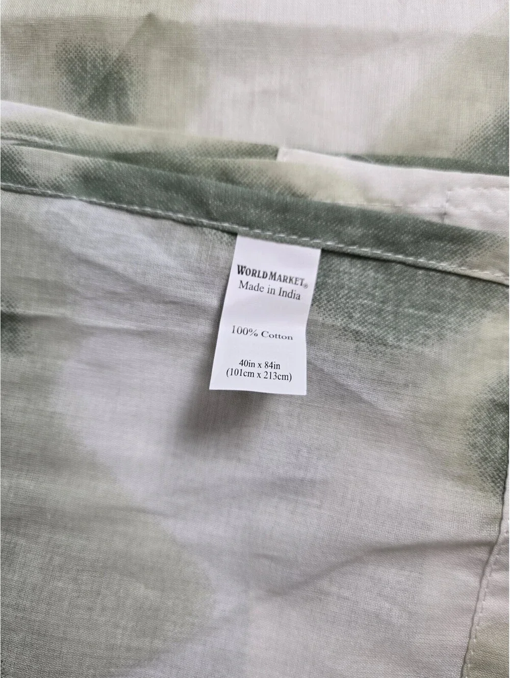 World Market Sheer Green Geometric Curtains